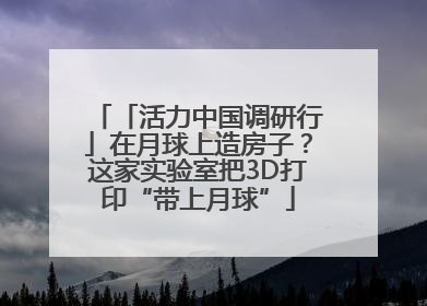 「活力中国调研行」在月球上造房子？这家实验室把3D打印“带上月球”