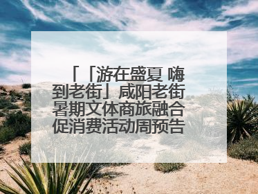 「游在盛夏 嗨到老街」咸阳老街暑期文体商旅融合促消费活动周预告来了！
