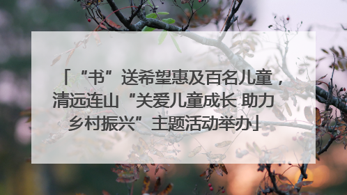 “书”送希望惠及百名儿童，清远连山“关爱儿童成长 助力乡村振兴”主题活动举办