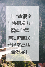 “政银企”协同发力 福建宁德持续护航民营经济高质量发展