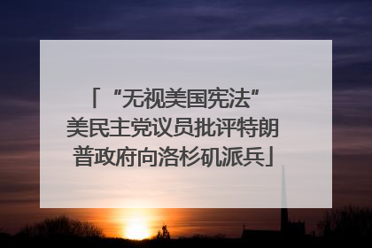 “无视美国宪法” 美民主党议员批评特朗普政府向洛杉矶派兵