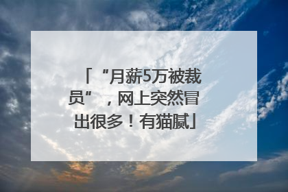 “月薪5万被裁员”，网上突然冒出很多！有猫腻