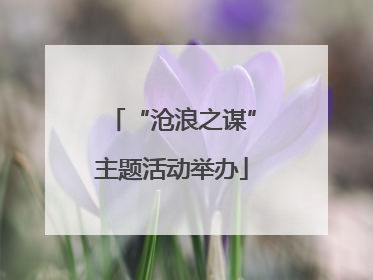 “沧浪之谋”主题活动举办