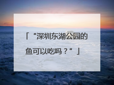 “深圳东湖公园的鱼可以吃吗？”