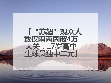 “苏超”观众人数仅隔两周破4万大关，17岁高中生球员独中二元