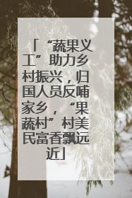“蔬果义工”助力乡村振兴，归国人员反哺家乡，“果蔬村”村美民富香飘远近