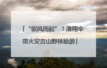 “驭风而起”！滑翔伞带火安吉山野体验游