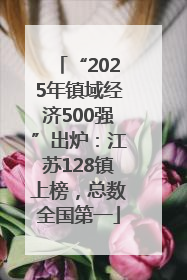 “2025年镇域经济500强”出炉：江苏128镇上榜，总数全国第一