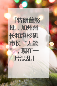 特朗普怒批：加州州长和洛杉矶市长“无能”，现在一片混乱