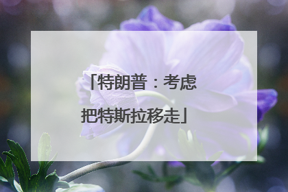 特朗普：考虑把特斯拉移走