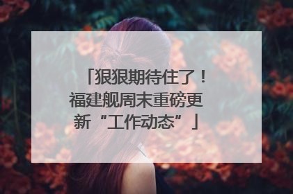 狠狠期待住了！福建舰周末重磅更新“工作动态”