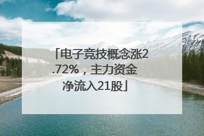 电子竞技概念涨2.72%，主力资金净流入21股