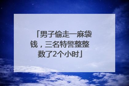男子偷走一麻袋钱，三名特警整整数了2个小时