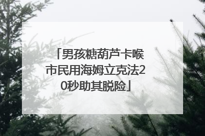 男孩糖葫芦卡喉 市民用海姆立克法20秒助其脱险
