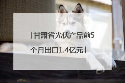 甘肃省光伏产品前5个月出口1.4亿元