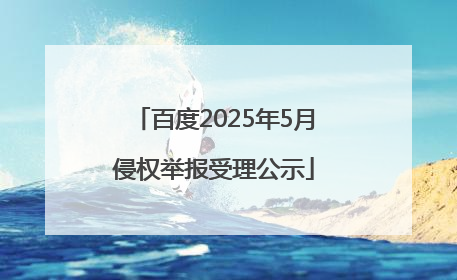 百度2025年5月侵权举报受理公示