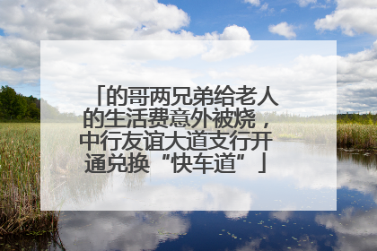 的哥两兄弟给老人的生活费意外被烧，中行友谊大道支行开通兑换“快车道”