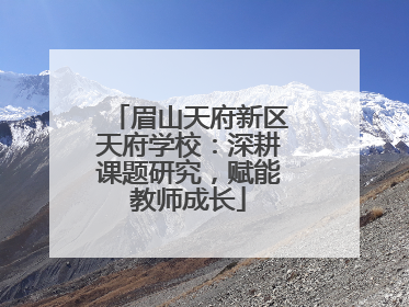 眉山天府新区天府学校：深耕课题研究，赋能教师成长