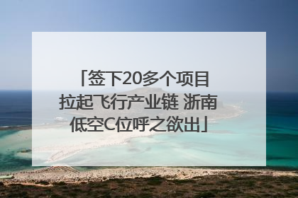 签下20多个项目 拉起飞行产业链 浙南低空C位呼之欲出