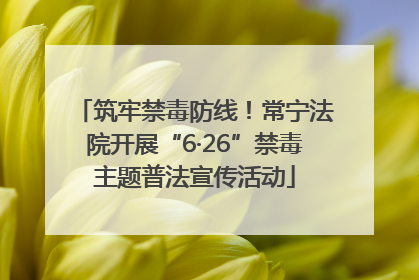 筑牢禁毒防线！常宁法院开展“6·26”禁毒主题普法宣传活动