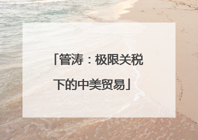 管涛：极限关税下的中美贸易