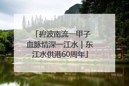 碧波南流一甲子 血脉情深一江水｜东江水供港60周年