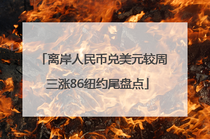 离岸人民币兑美元较周三涨86纽约尾盘点