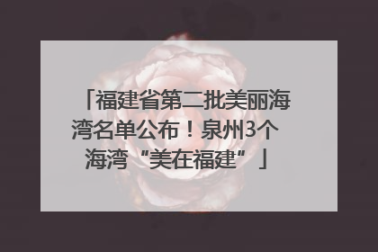 福建省第二批美丽海湾名单公布！泉州3个海湾“美在福建”
