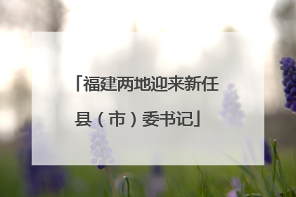 福建两地迎来新任县（市）委书记