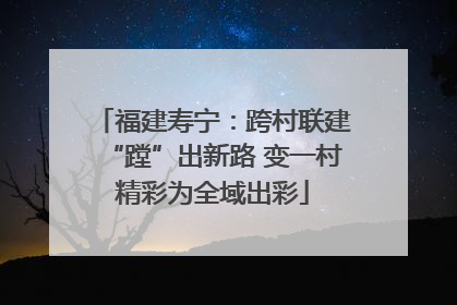福建寿宁：跨村联建“蹚”出新路 变一村精彩为全域出彩