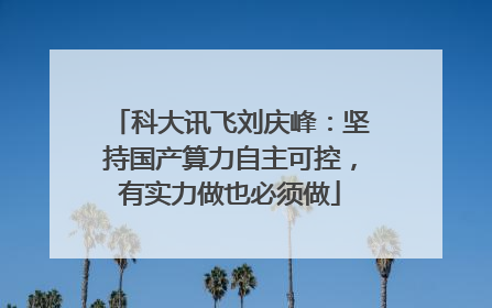 科大讯飞刘庆峰：坚持国产算力自主可控，有实力做也必须做