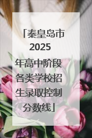 秦皇岛市 2025年高中阶段各类学校招生录取控制分数线