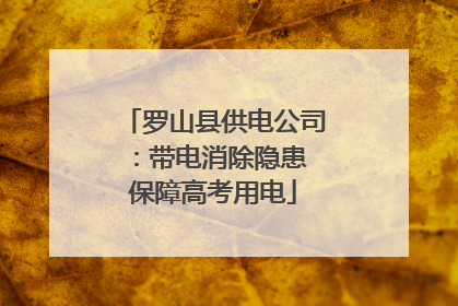 罗山县供电公司：带电消除隐患 保障高考用电