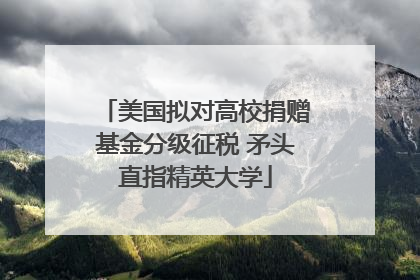 美国拟对高校捐赠基金分级征税 矛头直指精英大学