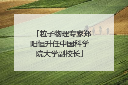 粒子物理专家郑阳恒升任中国科学院大学副校长