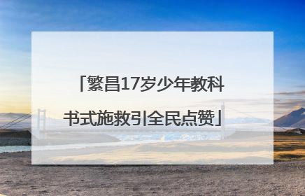 繁昌17岁少年教科书式施救引全民点赞