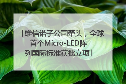 维信诺子公司牵头，全球首个Micro-LED阵列国际标准获批立项