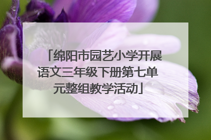 绵阳市园艺小学开展语文三年级下册第七单元整组教学活动