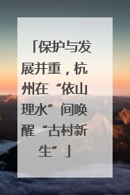 保护与发展并重，杭州在“依山理水”间唤醒“古村新生”