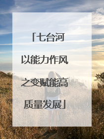 七台河 以能力作风之变赋能高质量发展