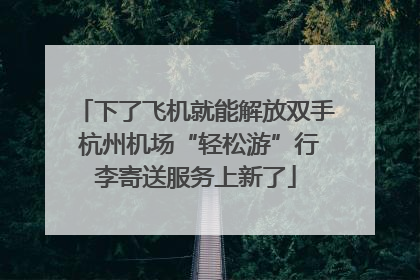 下了飞机就能解放双手 杭州机场“轻松游”行李寄送服务上新了