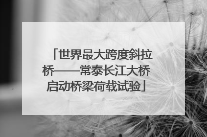 世界最大跨度斜拉桥——常泰长江大桥启动桥梁荷载试验