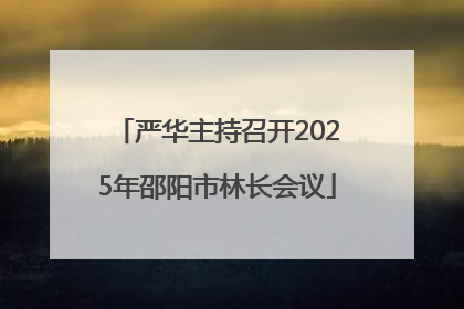 严华主持召开2025年邵阳市林长会议