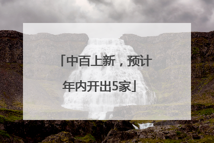 中百上新，预计年内开出5家