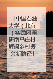 中国石油大学（北京）实践团调研南马庄村解码乡村振兴新路径
