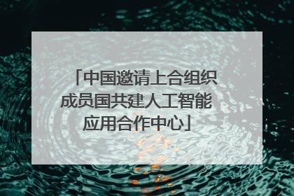 中国邀请上合组织成员国共建人工智能应用合作中心