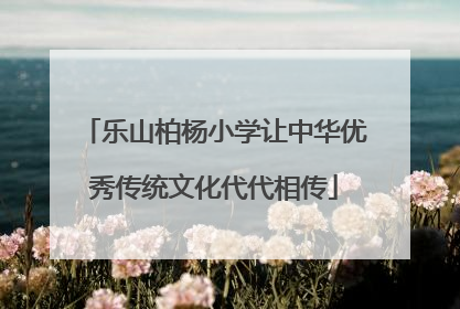 乐山柏杨小学让中华优秀传统文化代代相传
