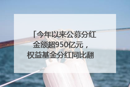 今年以来公募分红金额超950亿元，权益基金分红同比翻倍｜招财猫