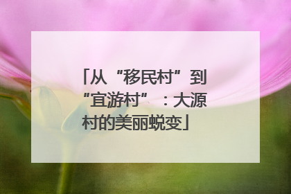 从“移民村”到“宜游村”：大源村的美丽蜕变