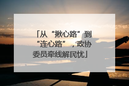 从“揪心路”到“连心路”，政协委员牵线解民忧